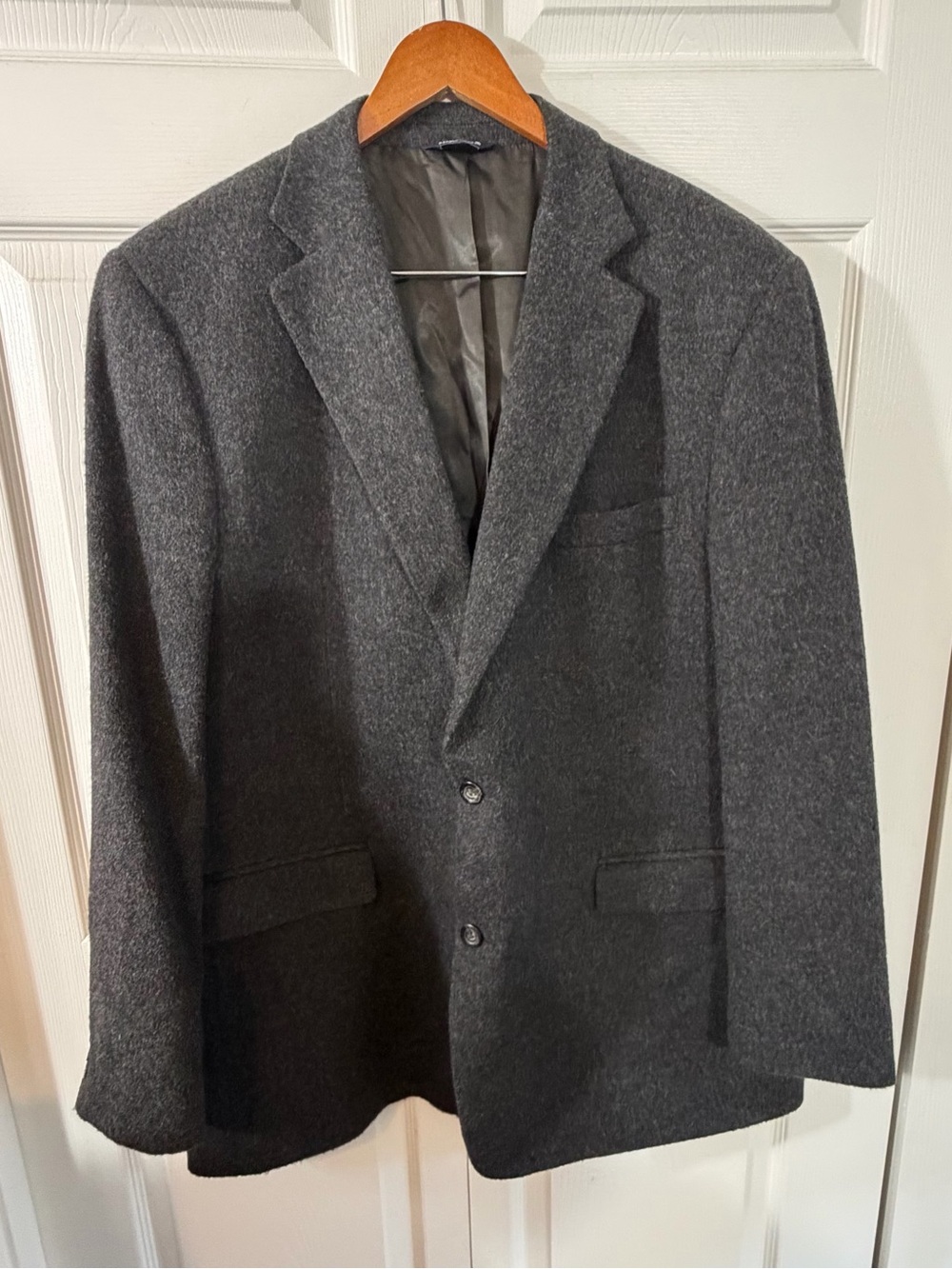 Botany 500 Camel Hair Blazer Charcoal Gray Mens 50 Long Suit Jacket Soft